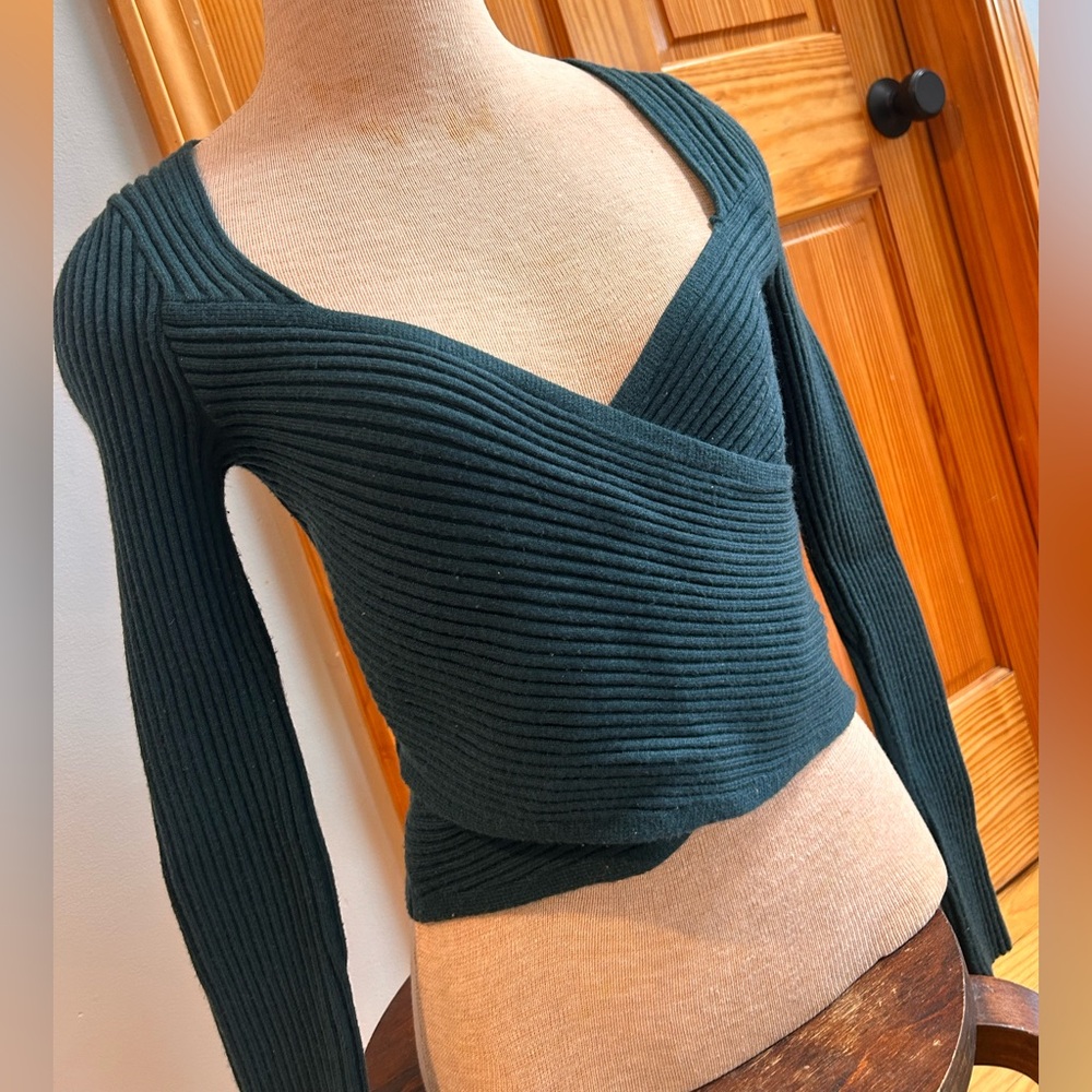 Abercrombie & Fitch Ribbed Sweater in Dark Green